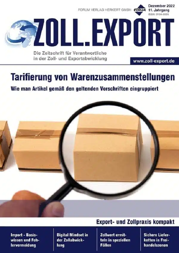 Ausgabe Dezember 2022 Tarifierung von Warenzusammenstellungen