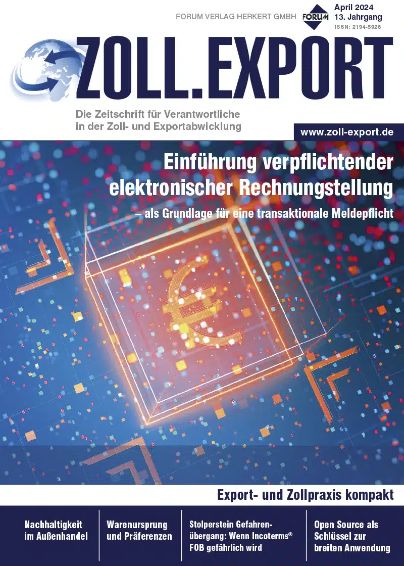 Fachzeitschrift ZOLL.EXPORT Cover April 2024